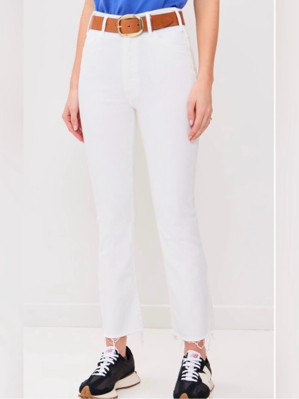 Mother Jeans The Hustler Ankle Fray Jeans White Size 28 See Pics